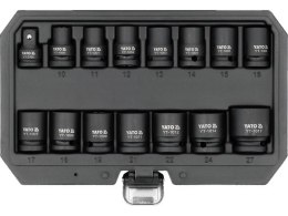 ZESTAW NASADEK UDAROWYCH KRÓTKICH 1/2'' 15 SZT. 10-27 MM YATO