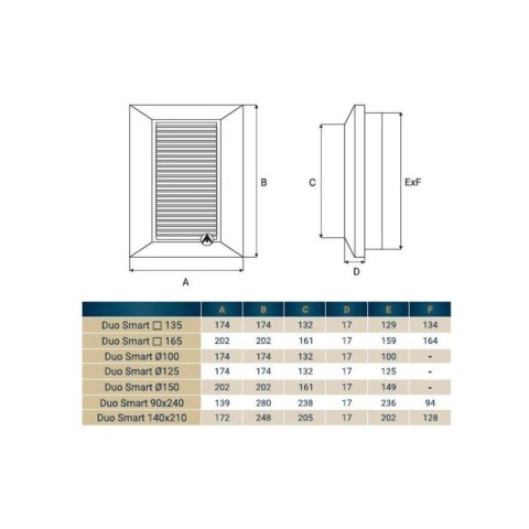 KRATKA WENTYLACYJNA DUO SMART KW.135 BRĄZOWA DOSPEL