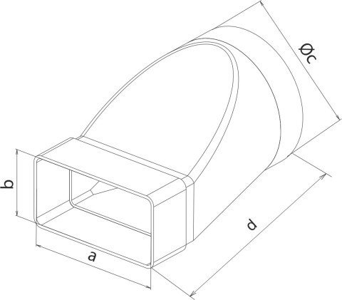 ŁĄCZNIK 220*55 O PRZEKROJU ZMIENNYM FI 125MM AIR ROXY ŁĄCZNIK 220*55 O PRZEKROJU ZMIENNYM FI 125MM AIR ROXY