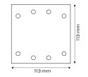 PAPIER ŚCIERNY KWADRAT P120 113*113MM, 8 OTW. 5 SZT. NEO PAPIER ŚCIERNY KWADRAT P120 113*113MM, 8 OTW. 5 SZT. NEO