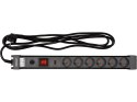PRZEDŁUŻACZ ELEKTR./CZARNY/ 6G Z/U 3M OCHR.PRZECIWPRZEPIĘC. STHOR