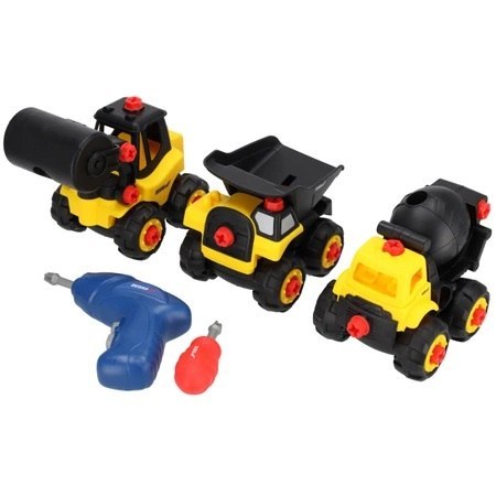 ZESTAW 3 POJAZDÓW ZABAWEK DO SKŁADANIA DEDRA