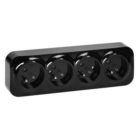 GNIAZDO POCZWÓRNE TODO 2P+Z SCHUKO IP20, CZARNY ORNO GNIAZDO POCZWÓRNE TODO 2P+Z SCHUKO IP20, CZARNY ORNO
