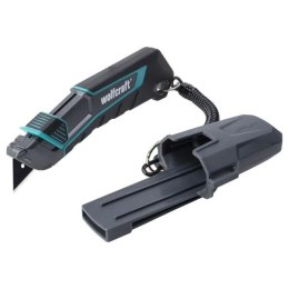 NÓŻ Z OSTRZEM TRAPEZOWYM PRO SAFETY + FUTERAŁ WOLFCRAFT