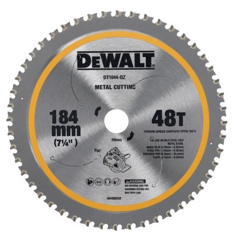PIŁA TARCZOWA DO METALU 184*20MM 48T DEWALT