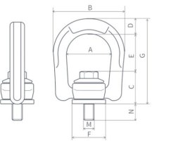 ŚRUBA Z UCHEM OBROTOWO-UCHYLNYM PLZW M10 0.63T UN