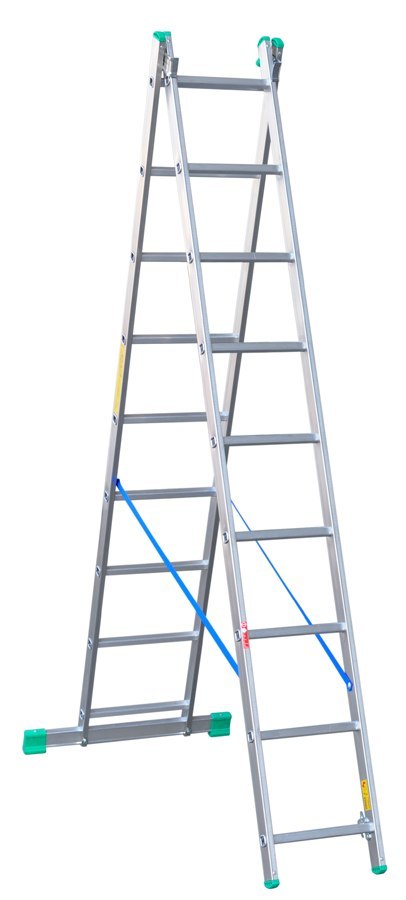 DRABINA ALUMINIOWA 2-ELEMENTOWA 421CM 9+9 SZCZEBLI DRABINA ALUMINIOWA 2-ELEMENTOWA 421CM 9+9 SZCZEBLI