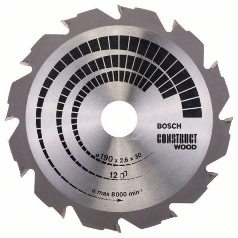 PIŁA TARCZOWA H CONSTRUCT WOOD 190*2,6*30Z12 PIŁA TARCZOWA H CONSTRUCT WOOD 190*2,6*30Z12