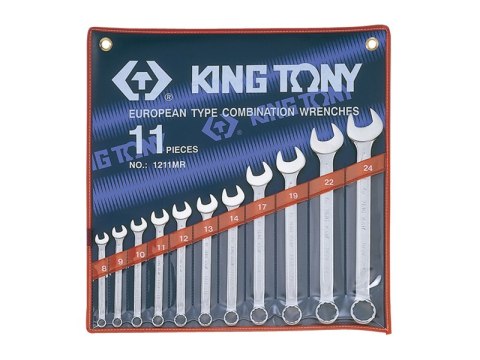 KOMPLET KLUCZY PŁASKO-OCZKOWYCH Z GRZECHOTKĄ 12 SZTUK 8-24MM KING TONY