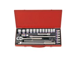 KOMPLET NASADEK 1/2'' 24CZ.KRÓTKIE 6-KĄTNE 10-32MM KING TONY