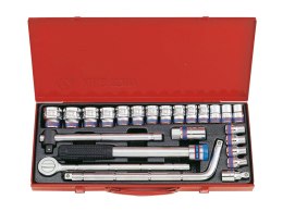 KOMPLET NASADEK 1/2 24SZTUKI 12-KĄTNE 10-32MM KING TONY