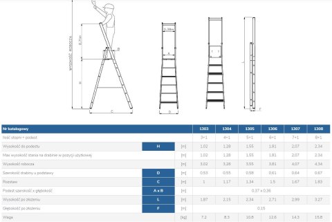 DRABINA WOLNOSTOJĄCA PRZEMYSŁOWA 285CM 5 STOPNI + PODEST DRABEX DRABINA WOLNOSTOJĄCA PRZEMYSŁOWA 285CM 5 STOPNI + PODEST DRABEX