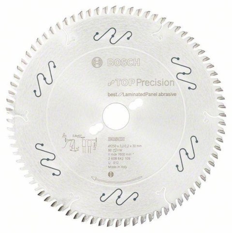 PIŁA TARCZOWA BS CB S 250*30*80Z BOSCH PIŁA TARCZOWA BS CB S 250*30*80Z BOSCH