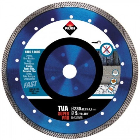 TARCZA DIAMENTOWA DO MAT. TWARDYCH, TURBO VIPER (TVA) 230MM RUBI TARCZA DIAMENTOWA DO MAT. TWARDYCH, TURBO VIPER (TVA) 230MM RUBI
