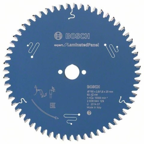 TARCZA PILARSKA EXPERT FOR LAMINATED PANEL 190*20*2.2 60T BOSCH TARCZA PILARSKA EXPERT FOR LAMINATED PANEL 190*20*2.2 60T BOSCH