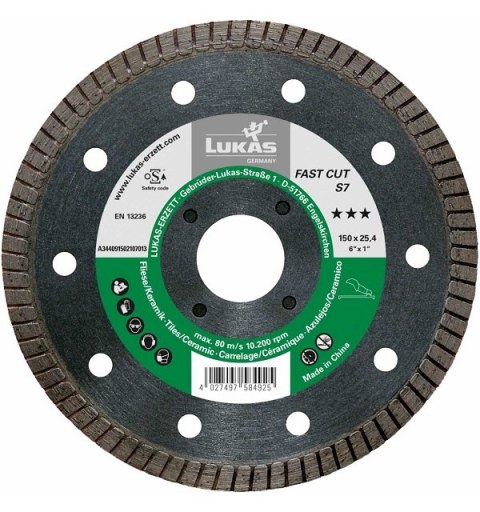 TARCZA DIAMENTOWA TURBO FAST CUT S7 230*22*7 LUKAS TARCZA DIAMENTOWA TURBO FAST CUT S7 230*22*7 LUKAS