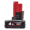 AKUMULATOR MILWAUKEE M12B4 12V 4.0Ah Li-ion | REDLINK™ | DO 2X WIĘCEJ CZASU PRACY