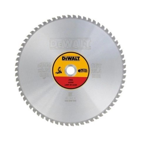 PIŁA TARCZOWA DO STALI 355/25,4MM, 66 ZĘBÓW DEWALT PIŁA TARCZOWA DO STALI 355/25,4MM, 66 ZĘBÓW DEWALT