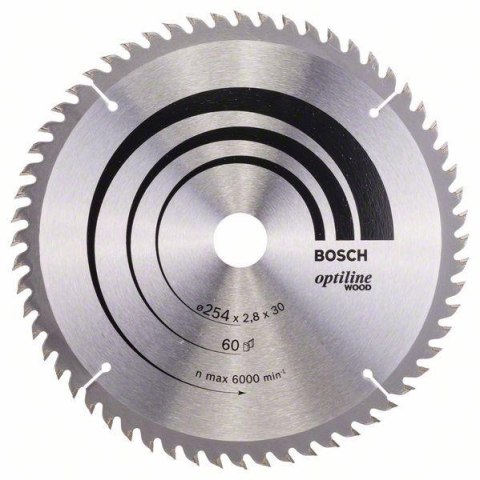 PIŁA TARCZOWA-T OPTILINE WOOD 254*30/Z60 BOSCH PIŁA TARCZOWA-T OPTILINE WOOD 254*30/Z60 BOSCH