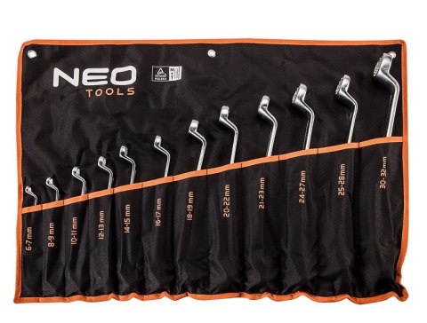 KLUCZE OCZKOWE ODGIĘTE 6-32MM, 12 SZTUK NEO KLUCZE OCZKOWE ODGIĘTE 6-32MM, 12 SZTUK NEO