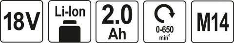 MIESZADŁO DO ZAPRAW 18V 2,0AH ,ŁADOWARKA 1H YATO MIESZADŁO DO ZAPRAW 18V 2,0AH ,ŁADOWARKA 1H YATO
