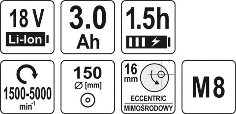 POLERKA MIMOŚRODOWA BEZSZCZOTKOWA 18V YATO POLERKA MIMOŚRODOWA BEZSZCZOTKOWA 18V YATO