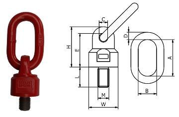 ŚRUBA Z UCHEM OBROTOWO UCHYLNYM WSI M30*35MM 5.3T UN ŚRUBA Z UCHEM OBROTOWO UCHYLNYM WSI M30*35MM 5.3T UN