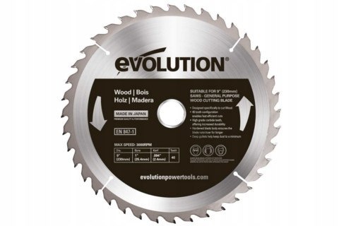 TARCZA WIDIOWA DO DREWNA 255*40*25MM EVOLUTION TARCZA WIDIOWA DO DREWNA 255*40*25MM EVOLUTION
