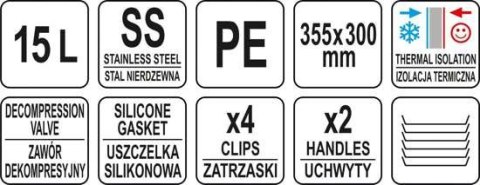 TERMOS TRANSPORTOWY OKRĄGŁY 15L. YATO TERMOS TRANSPORTOWY OKRĄGŁY 15L. YATO