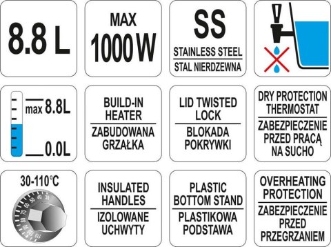 WARNIK DO WODY 8.8L. YATO WARNIK DO WODY 8.8L. YATO