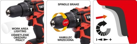 WIERTARKO-WKRĘTARKA 18V, 2 AKUMULATORY YATO WIERTARKO-WKRĘTARKA 18V, 2 AKUMULATORY YATO
