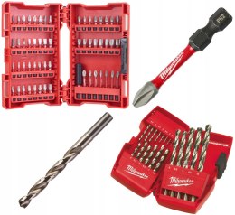 ZESTAW WIERTEŁ HSS-G THUNDERWEB 19SZ+ZESTAW BITÓW SHOCKWAVE MILWAUKEE