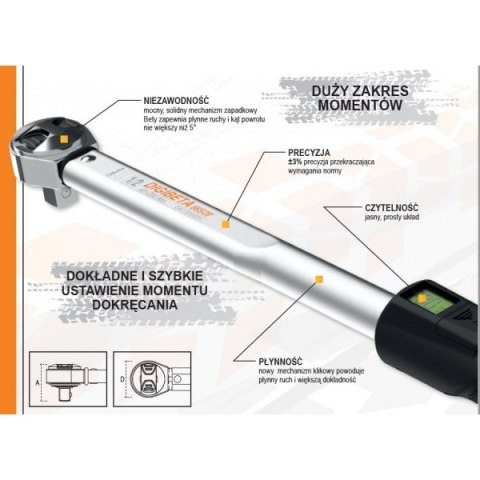 KLUCZ DYNAMOMETRYCZNY 10-60NM 3/8'' BETA KLUCZ DYNAMOMETRYCZNY 10-60NM 3/8'' BETA