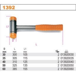 MŁOTEK BEZODRZUTOWY 60MM BETA – Ergonomiczna Rękojeść, Precyzyjna Praca, 385 mm
