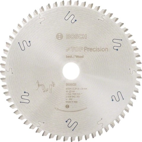 TARCZA PILARSKA TOP PRECISION BS WO B 254*30*2.3MM 60T BOSCH TARCZA PILARSKA TOP PRECISION BS WO B 254*30*2.3MM 60T BOSCH