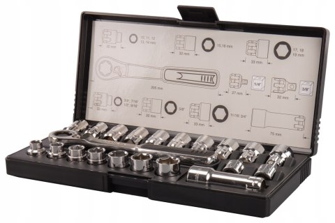 ZESTAW KLUCZY NASADOWYCH MAKITA 1/4", 3/8" – 21 ELEMENTÓW ZESTAW KLUCZY NASADOWYCH MAKITA 1/4", 3/8" – 21 ELEMENTÓW