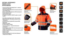 KURTKA SOFTSHELL Z KAPTUREM POMARAŃCZOWA, ROZMIAR XL NEO