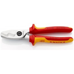 NOŻYCE DO KABLI IZOLOWANE PODWÓJNE OSTRZE 200MM KNIPEX