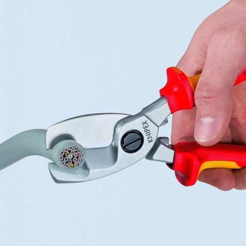 NOŻYCE DO KABLI IZOLOWANE PODWÓJNE OSTRZE 200MM KNIPEX NOŻYCE DO KABLI IZOLOWANE PODWÓJNE OSTRZE 200MM KNIPEX