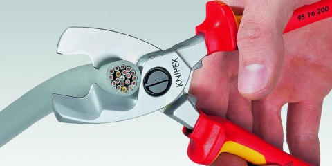 NOŻYCE DO KABLI IZOLOWANE PODWÓJNE OSTRZE 200MM KNIPEX NOŻYCE DO KABLI IZOLOWANE PODWÓJNE OSTRZE 200MM KNIPEX
