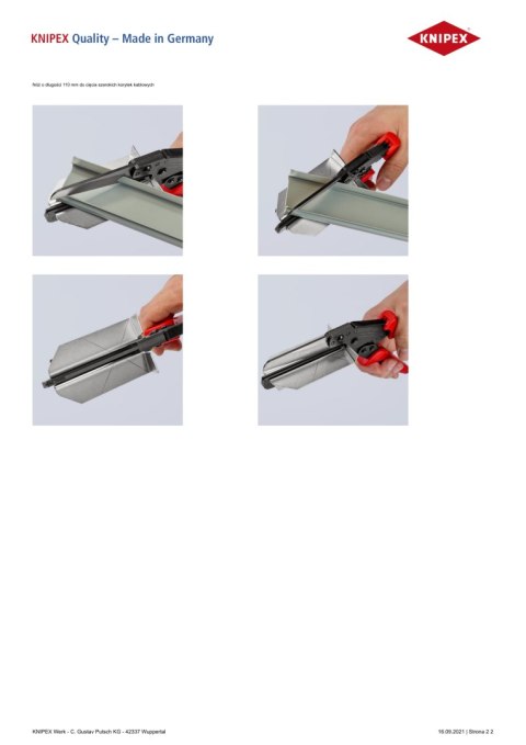 NOŻYCE DO TWORZYWA SZTUCZNEGO 110MM KNIPEX NOŻYCE DO TWORZYWA SZTUCZNEGO 110MM KNIPEX
