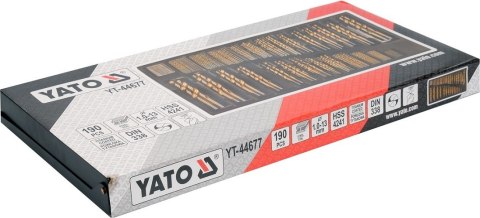 ZESTAW WIERTEŁ DO METALU 190SZT 1-13MM YATO ZESTAW WIERTEŁ DO METALU 190SZT 1-13MM YATO