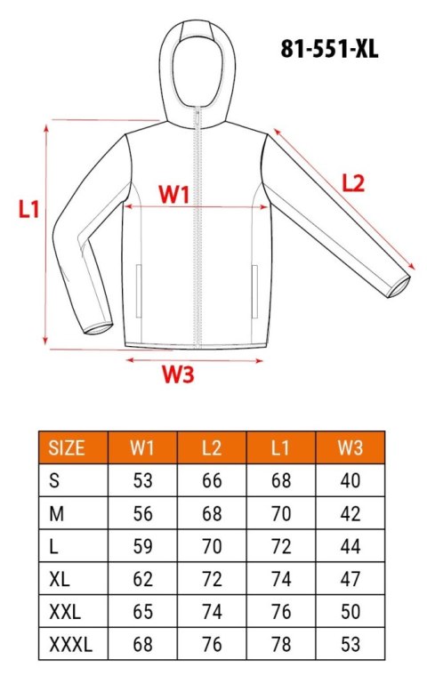 KURTKA SOFTSHELL Z KAPTUREM ODPINANYM, ROZMIAR XL NEO KURTKA SOFTSHELL Z KAPTUREM ODPINANYM, ROZMIAR XL NEO