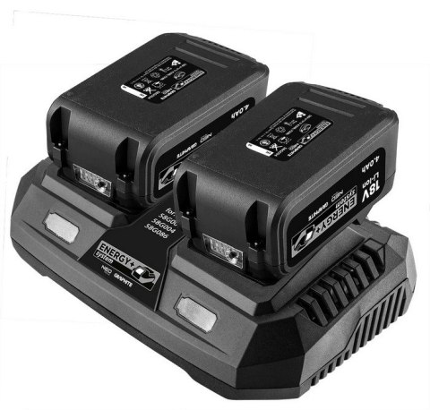 ZESTAW ENERGY+ 2X AKUMULATOR 4AH Z ŁADOWARKĄ PODWÓJNĄ 58GE134 GRAPHITE – MOCNE I WYDAJNE ZESTAW ENERGY+ 2X AKUMULATOR 4AH Z ŁADOWARKĄ PODWÓJNĄ 58GE134 GRAPHITE – MOCNE I WYDAJNE