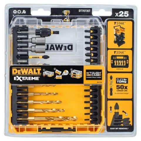 ZESTAW WIERTEŁ DO METALU I BITÓW FLEXTORQ 25PC DEWALT ZESTAW WIERTEŁ DO METALU I BITÓW FLEXTORQ 25PC DEWALT