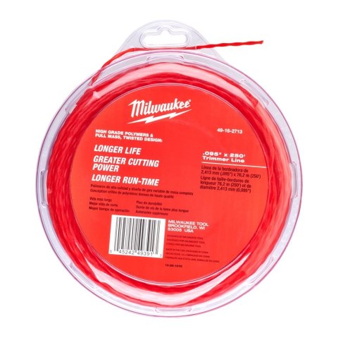 ŻYŁKA DO WYKASZARKI 2.4MM 76M MILWAUKEE ŻYŁKA DO WYKASZARKI 2.4MM 76M MILWAUKEE