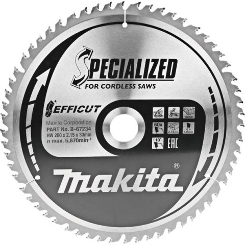PIŁA SPIEKOWA 'EFFICUT' 260*30 60Z MAKITA