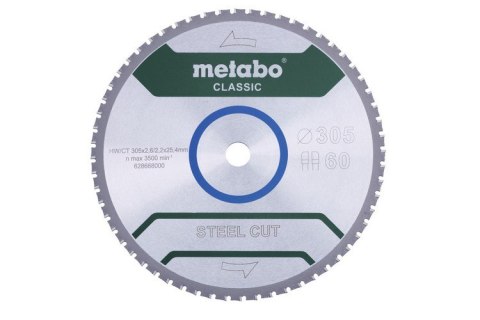PIŁA TARCZOWA STEEL CUT CLASSIC 305*25.4MM Z60 METABO PIŁA TARCZOWA STEEL CUT CLASSIC 305*25.4MM Z60 METABO