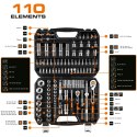 ZESTAW KLUCZY NASADOWYCH 1/4'' 1/2'' 110 CZĘŚCI NEO