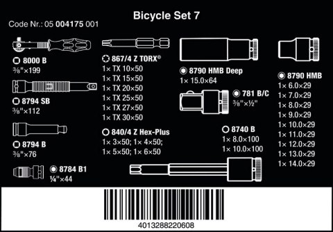 ZESTAW NARZĘDZI DO NAPRAWY ROWERÓW BICYCLE SET 7, 27 CZĘŚĆ WERA ZESTAW NARZĘDZI DO NAPRAWY ROWERÓW BICYCLE SET 7, 27 CZĘŚĆ WERA